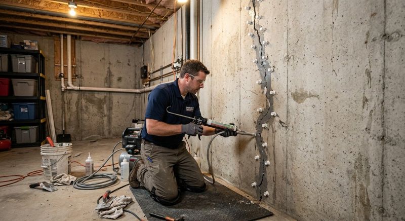 Basement Crack Repair in Stoneham, MA