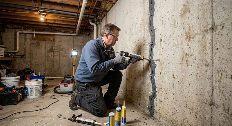 Basement Crack Repair in Stoneham, MA
