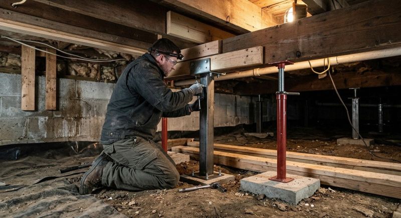 Crawlspace Structural Repair in Stoneham, MA