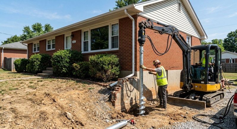 Helical Pile Installation in Stoneham, MA