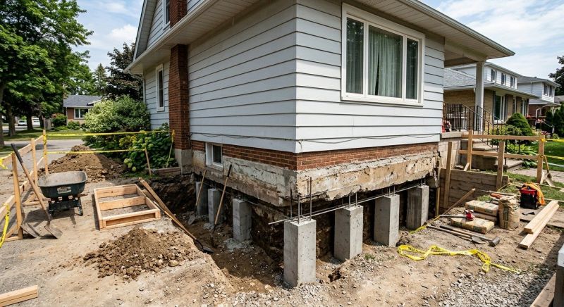 House Underpinning in Stoneham, MA