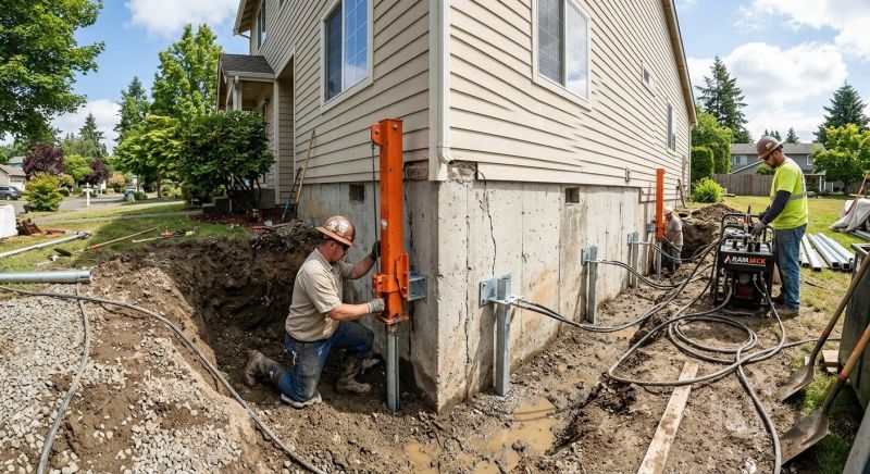 Sinking Foundation Repair in Hyde Park, MA