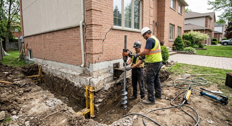 Sinking Foundation Repair in Stoneham, MA