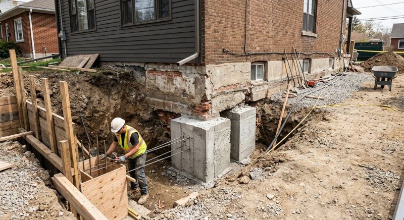 Structural Underpinning in Stoneham, MA