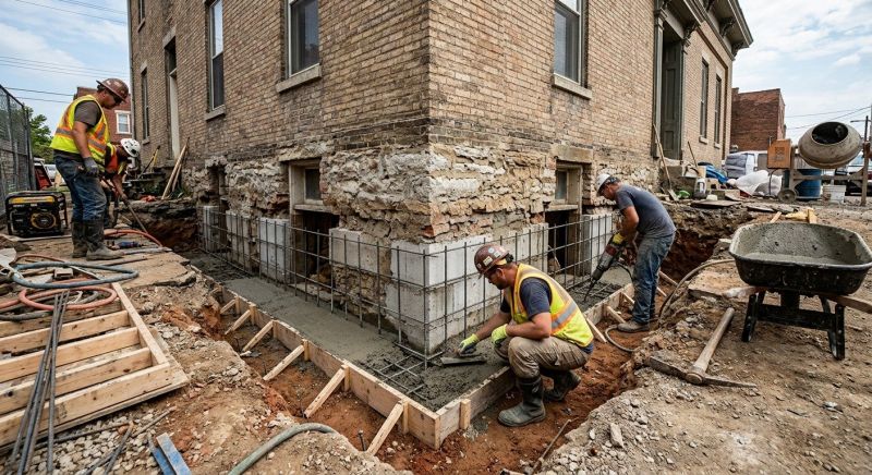 Structural Underpinning in Stoneham, MA
